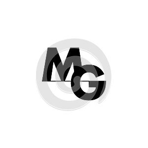 Letters mg simple linked logo vector