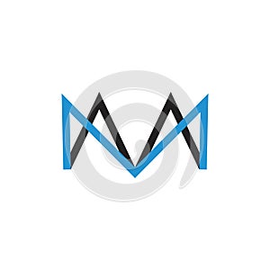 Letters mm simple linked logo