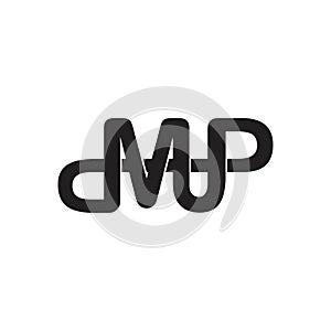 Letters mp infinity line logo vector