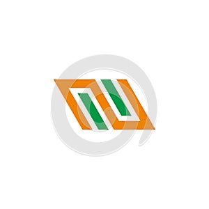 Letters n eleven shape simple geometric logo vector