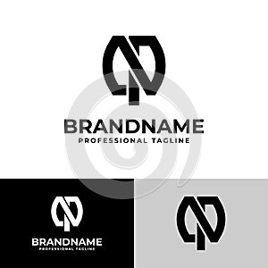 Letters NI or NP, QP Monogram Logo, suitable for business with NI, IN, NP, PN, QP, PQ initials photo