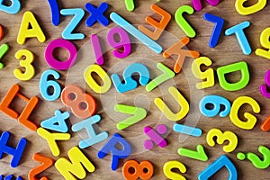 Letters and numbers in colors