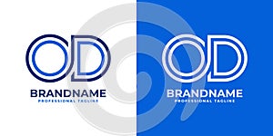 Letters OD Line Monogram Logo, suitable for business with OD or DO initials