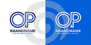 Letters OP Line Monogram Logo, suitable for business with OP or PO initials