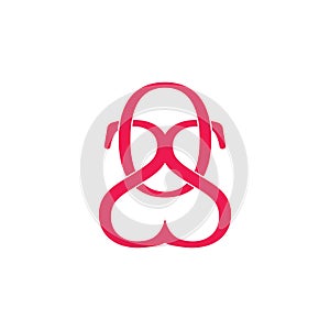 Letters os linked simple logo vector
