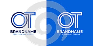 Letters OT Line Monogram Logo, suitable for business with OT or TO initials