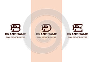 Letters PB PD PE Monogram Logo Set, for BP DP EP initials