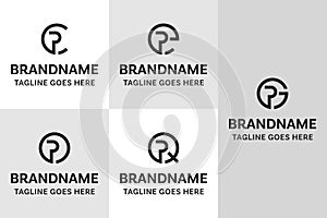 Letters PC PE PG PO PQ Monogram Logo Set, for CP EP GP OP QP initials