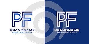 Letters PF Line Monogram Logo, suitable for business with PF or FP initials