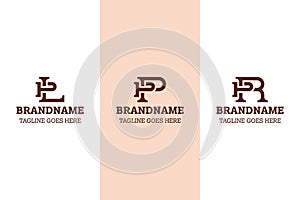 Letters PF PH PI Monogram Logo Set, for FP HP IP initials