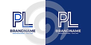 Letters PL Line Monogram Logo, suitable for business with PL or LP initials photo