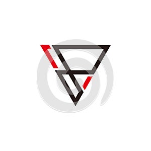 letters pv abstract triangles linear geometric logo vector