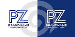 Letters PZ Line Monogram Logo, suitable for business with PZ or ZP initials