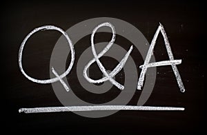 The letters Q & A on a Blackboard