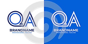 Letters QA Line Monogram Logo, suitable for business with QA or AQ initials