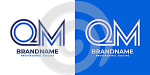 Letters QM Line Monogram Logo, suitable for business with QM or MQ initials photo