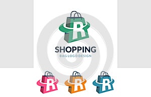 Letters R Logo shopping bag