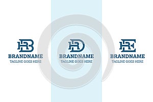 Letters RB RD RE Monogram Logo Set, for BR DR ER initials