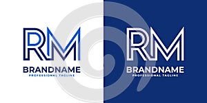 Letters RM Line Monogram Logo, suitable for business with RM or MR initials