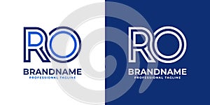 Letters RO Line Monogram Logo, suitable for business with RO or OR initials photo