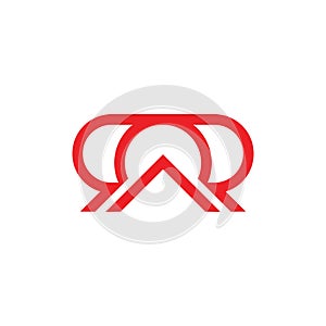 Letters rr simple geometric line logo