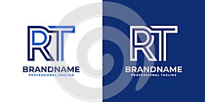 Letters RT Line Monogram Logo, suitable for business with RT or TR initials
