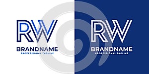 Letters RW Line Monogram Logo, suitable for business with RW or WR initials
