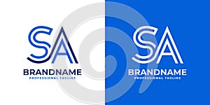 Letters SA Line Monogram Logo, suitable for business with SA or AS initials