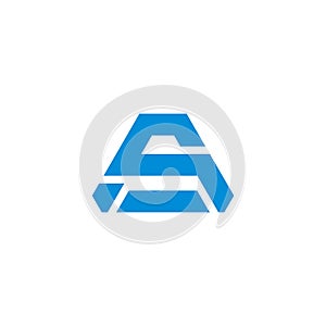 letters sa triangles simple geometric linked logo vector