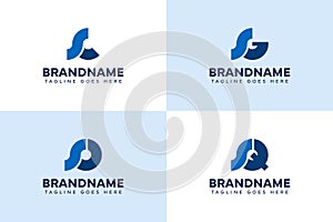 Letters SC SG SO SQ Monogram Logo Set, for CS GS OS QS initials