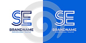 Letters SE Line Monogram Logo, suitable for business with SE or ES initials photo