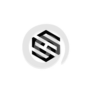 Letters SHS or SS Hexagon logo