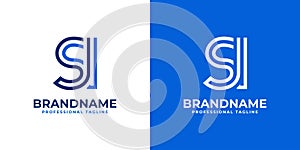 Letters SI Line Monogram Logo, suitable for business with SI or IS initials photo