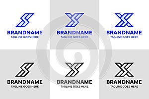 Letters SI SY SX Monogram Logo Set, for SI IS SY Y SX XS initials