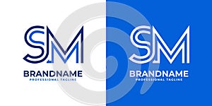 Letters SM Line Monogram Logo, suitable for business with SM or MS initials photo
