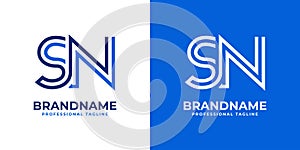 Letters SN Line Monogram Logo, suitable for business with SN or NS initials
