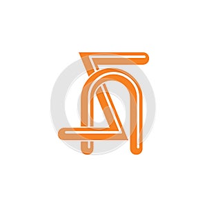 Letters sn simple linked logo vector