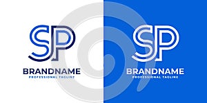 Letters SP Line Monogram Logo, suitable for business with SP or PS initials photo