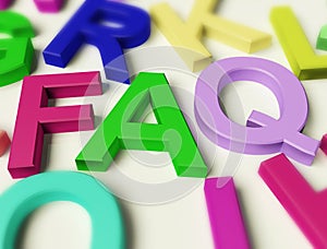 Letters Spelling FAQ As Symbol for Answers