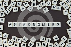 Letters spelling out astronomers