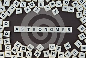 Letters spelling out astronomers