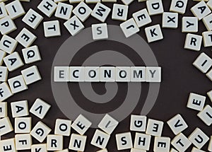 Letters spelling out economy