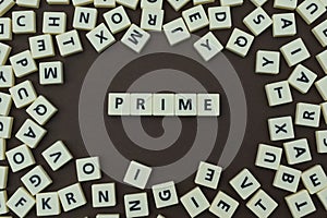 Letters spelling out prime