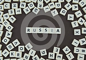 Letters spelling out Russia