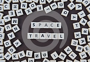Letters spelling out space travel