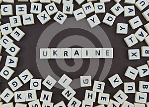 Letters spelling out Ukraine