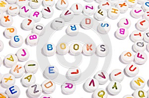 Letters spelling word books photo