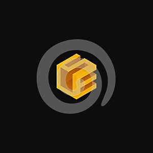 Letters SUE SEU USE UES ESU EUS Cube Box 3D Perspective logo