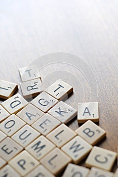 Letters on table photo