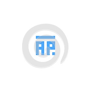 Letters TAP APT Square Logo Design